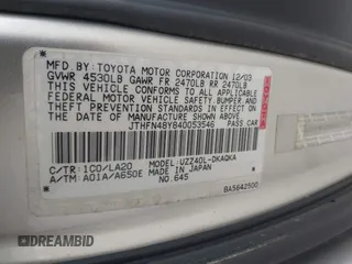 2004 Lexus SC 430 с VIN JTHFN48Y840053546, выставлен на аукционе IAAI как лот 41945488 с пробегом 167 846 миль миль и . История ставок и продаж доступна на DreamBid. Изображение 9.
