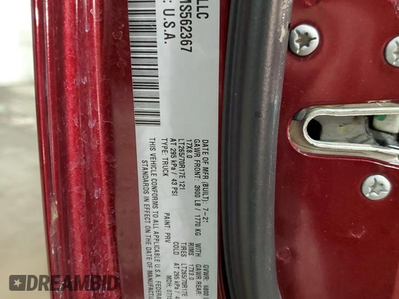 2021 Ram 1500 Classic Warlock with VIN 1C6RR7GGXMS562367, listed as a Copart auction lot 41747475 with 142,244 mi miles and Salvage Title. Bid and sale history available at carsss.com. Image 12.
