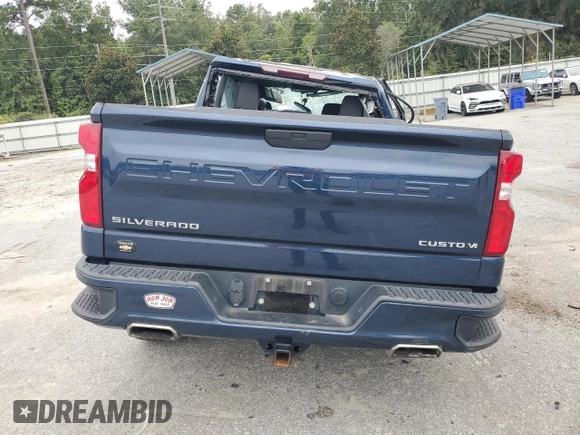 2020 Chevrolet Silverado 1500 Custom with VIN 1GCRWBEF1LZ367956, listed as a Copart auction lot 71474454 with 0 mi miles and Salvage Title. Bid and sale history available at carsss.com. Image 6.