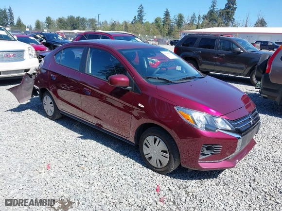 2023 Mitsubishi Mirage G4 ES with VIN ML32FUFJ8PHF04408, listed as a IAAI auction lot 40208572 with 16,030 mi miles. Bid and sale history available at carsss.com. Image 1.