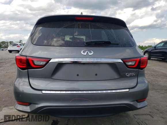 2019 Infiniti QX60 Luxe with VIN 5N1DL0MM3KC507445, listed as a Copart auction lot 55137195 with 205,602 mi miles and Salvage Title. Bid and sale history available at DreamBid. Image 6.