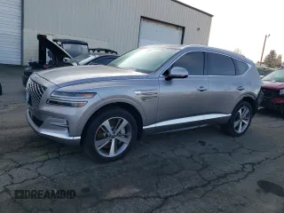 2023 Genesis GV80 with VIN KMUHCESC9PU107157, listed as a Copart auction lot 42592585 with 11,396 mi miles and Salvage Title. Bid and sale history available at carsss.com. Image 1.
