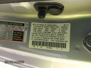 2013 Honda Civic Cpe LX with VIN 2HGFG3B5XDH529877, listed as a IAAI auction lot 41857263 with 1 mi miles. Bid and sale history available at carsss.com. Image 9.