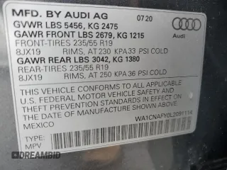 2020 Audi Q5 Prestige with VIN WA1CNAFY0L2091114, listed as a Copart auction lot 49658265 with Not provided miles and Salvage title. Bid and sale history available at DreamBid. Image 12.