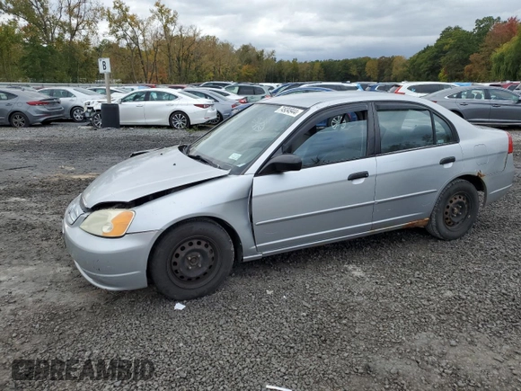 2001 Honda Civic LX with VIN 2HGES16581H556578, listed as a Copart auction lot 74934944 with 0 mi miles and Salvage Title. Bid and sale history available at carsss.com. Image 1.