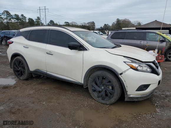 2017 Nissan Murano S with VIN 5N1AZ2MG7HN198874, listed as a Copart auction lot 43189835 with 0 mi miles and Salvage Title. Bid and sale history available at carsss.com. Image 4.