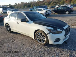 2018 Infiniti Q50 Sport with VIN JN1EV7APXJM362748, listed as a IAAI auction lot 41443052 with 77,897 mi miles and . Bid and sale history available at carsss.com. Image 1.