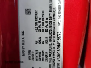 2022 Tesla Model 3 z VIN 5YJ3E1EA5NF155772, wystawiony jako Copart lot #50805725 z przebiegiem 73 491 mil mil oraz Szkoda całkowita • Salvage title. Historia ofert i sprzedaży dostępna na DreamBid. Obrazek 15.