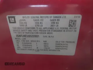 2014 Chevrolet Equinox LTZ with VIN 2GNFLHE32E6220801, listed as a IAAI auction lot 40305861 with 172,713 mi miles. Bid and sale history available at carsss.com. Image 9.