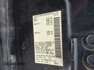 2012 Nissan Maxima S z VIN 1N4AA5APXCC854240, wystawiony jako IAAI lot #39945525 z przebiegiem Nie podano mil oraz . Historia ofert i sprzedaży dostępna na DreamBid. Obrazek 9.