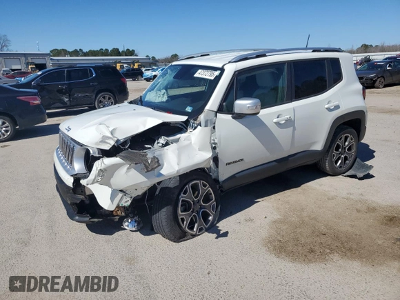 2018 Jeep Renegade Limited with VIN ZACCJBDB4JPH05509, listed as a Copart auction lot 47372795 with 45,359 mi miles and Salvage title. Bid and sale history available at DreamBid. Image 1.