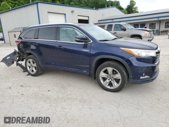 2016 Toyota Highlander Hybrid Limited with VIN 5TDDCRFH5GS016938, listed as a Copart auction lot 55999704 with 64,753 mi miles. Bid and sale history available at carsss.com. Image 4.