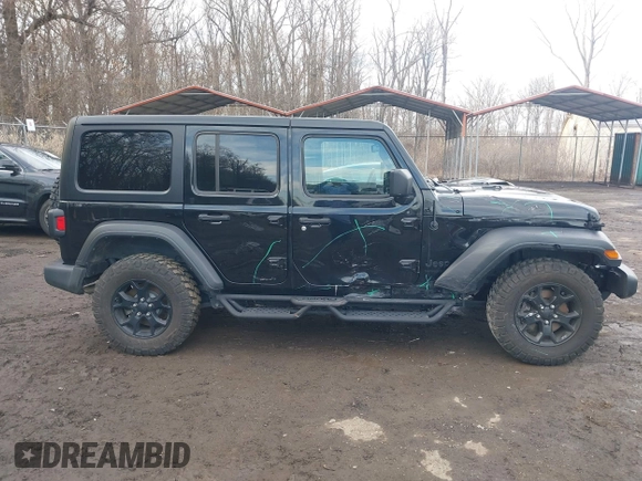 2022 Jeep Wrangler Unlimited Sport S with VIN 1C4HJXDG1NW141244, listed as a IAAI auction lot 41532388 with 27,829 mi miles. Bid and sale history available at carsss.com. Image 13.