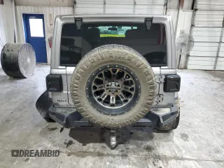 2018 Jeep Wrangler Unlimited Sahara with VIN 1C4HJXEG2JW196357, listed as a Copart auction lot 55105575 with Not provided miles and Salvage title. Bid and sale history available at DreamBid. Image 6.