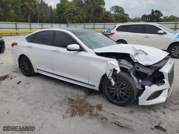 2019 Genesis G80 3.8L with VIN KMHGN4JE9KU288786, listed as a Copart auction lot 47578115 with 53,107 mi miles and Non Repairable. Bid and sale history available at carsss.com. Image 4.