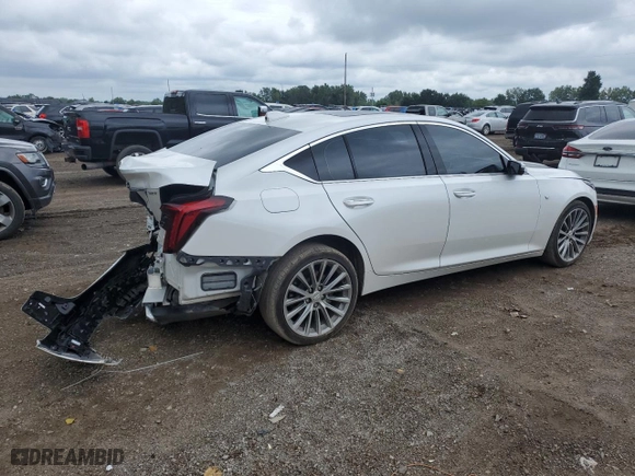 2021 Cadillac CT5 Premium Luxury with VIN 1G6DT5RWXM0133449, listed as a Copart auction lot 68726534 with 36,355 mi miles and Non Repairable. Bid and sale history available at carsss.com. Image 3.