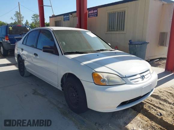 2003 Honda Civic LX with VIN 2HGES16513H517530, listed as a IAAI auction lot 42111453 with 216,814 mi miles. Bid and sale history available at carsss.com. Image 1.