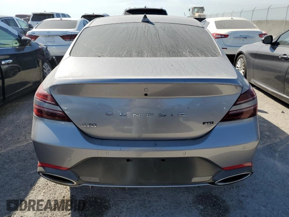 2023 Genesis G70 3.3T with VIN KMTG54TE6PU128438, listed as a Copart auction lot 74662524 with 0 mi miles and Non Repairable. Bid and sale history available at carsss.com. Image 6.