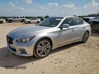 2015 Infiniti Q50 Premium with VIN JN1BV7AP0FM331373, listed as a Copart auction lot 61585645 with 81,607 mi miles and Salvage title. Bid and sale history available at DreamBid. Image 1.