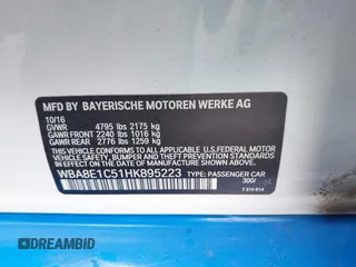 2017 BMW 3 Series 330e iPerformance with VIN WBA8E1C51HK895223, listed as a IAAI auction lot 41492625 with 116,486 mi miles. Bid and sale history available at carsss.com. Image 9.