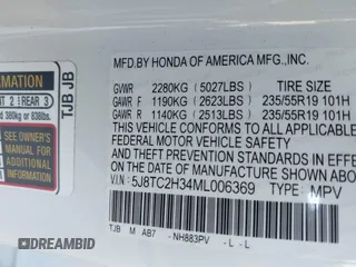 2021 Acura RDX с VIN 5J8TC2H34ML006369, выставлен на аукционе IAAI как лот 42083689 с пробегом 17 453 миль миль и . История ставок и продаж доступна на DreamBid. Изображение 9.