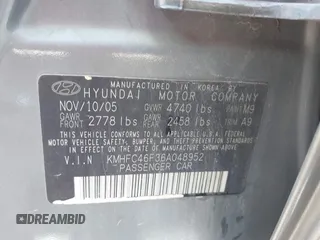 2006 Hyundai Azera SE with VIN KMHFC46F36A048952, listed as a IAAI auction lot 42522719 with 144,155 mi miles and . Bid and sale history available at DreamBid. Image 9.