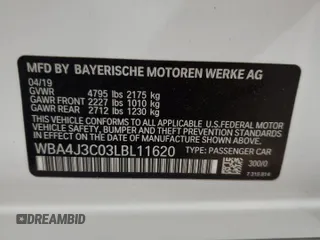 2020 BMW 4 Series 430i xDrive z VIN WBA4J3C03LBL11620, wystawiony jako Copart lot #59552995 z przebiegiem 176 504 mil mil oraz Szkoda całkowita • Salvage title. Historia ofert i sprzedaży dostępna na DreamBid. Obrazek 12.