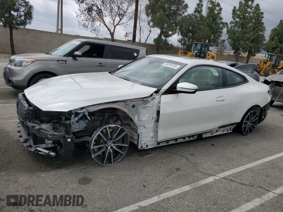 2022 BMW 4 Series 430i xDrive with VIN WBA73AP0XNCJ18822, listed as a Copart auction lot 51019155 with 41,964 mi miles and Salvage title. Bid and sale history available at DreamBid. Image 1.