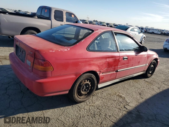 1998 Honda Civic DX with VIN 1HGEJ6124WL105199, listed as a Copart auction lot 72459114 with 128,758 mi miles and Salvage Title. Bid and sale history available at carsss.com. Image 3.