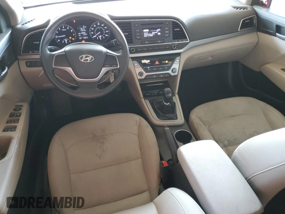 2017 Hyundai Elantra SE with VIN KMHD74LF6HU282102, listed as a Copart auction lot 57841005 with 94,024 mi miles and Salvage title. Bid and sale history available at DreamBid. Image 8.