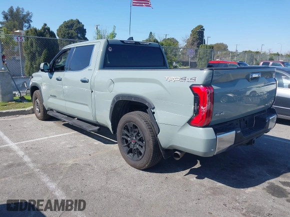 2022 Toyota Tundra Limited Hybrid with VIN 5TFJC5EC9NX001528, listed as a IAAI auction lot 41625774 with 57,475 mi miles and . Bid and sale history available at DreamBid. Image 3.
