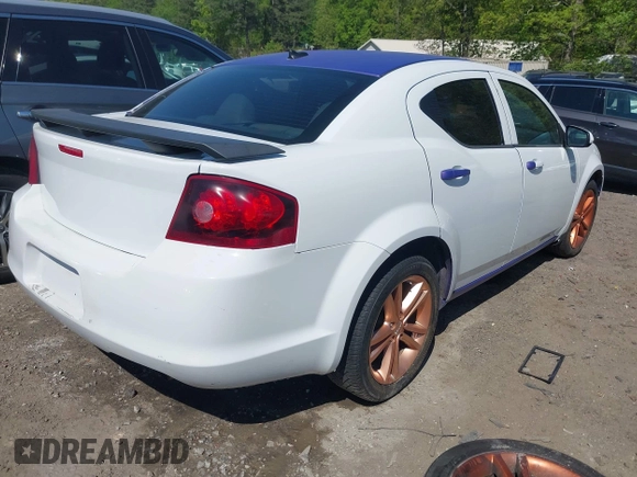 2013 Dodge Avenger SXT z VIN 1C3CDZCB2DN544550, wystawiony jako IAAI lot #42007740 z przebiegiem 85 714 mil mil oraz . Historia ofert i sprzedaży dostępna na DreamBid. Obrazek 4.