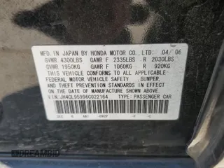 2006 Acura TSX Navi with VIN JH4CL95996C022164, listed as a Copart auction lot 60137615 with 312,665 mi miles and Salvage title. Bid and sale history available at DreamBid. Image 12.
