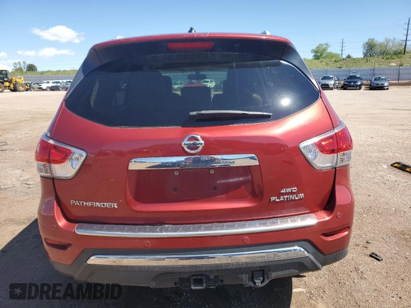 2014 Nissan Pathfinder S with VIN 5N1AR2MM1EC687297, listed as a Copart auction lot 57609195 with 212,280 mi miles and Clean title. Bid and sale history available at DreamBid. Image 6.