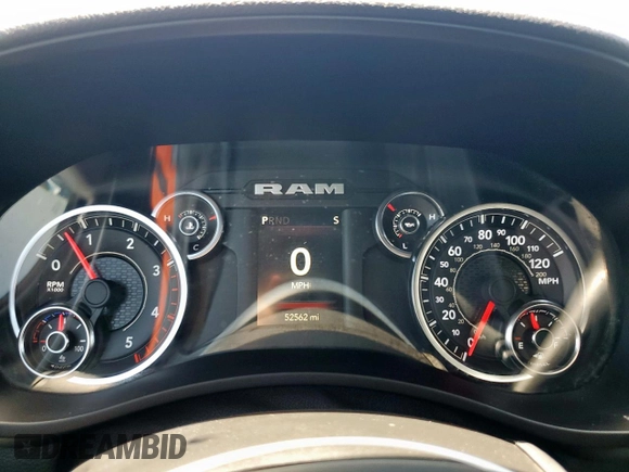 2022 Ram 2500 Big Horn with VIN 3C6UR5DL3NG297803, listed as a Copart auction lot 61295805 with 52,562 mi miles and Salvage title. Bid and sale history available at DreamBid. Image 9.