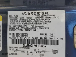 2019 Ford Fusion Energi Titanium with VIN 3FA6P0SU2KR103936, listed as a Copart auction lot 71604112 with 90,017 mi miles. Bid and sale history available at carsss.com. Image 12.