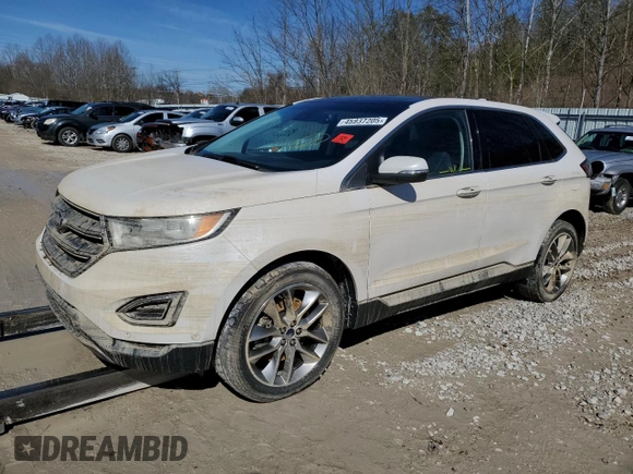 2017 Ford Edge Titanium with VIN 2FMPK4K81HBC42823, listed as a Copart auction lot 45937205 with 0 mi miles and Salvage Title. Bid and sale history available at carsss.com. Image 1.