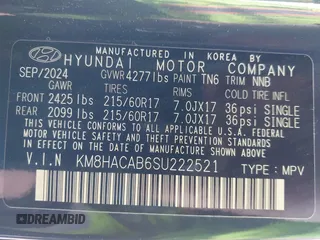 2025 Hyundai Kona SE with VIN KM8HACAB6SU222521, listed as a IAAI auction lot 41354659 with 1,886 mi miles. Bid and sale history available at carsss.com. Image 9.