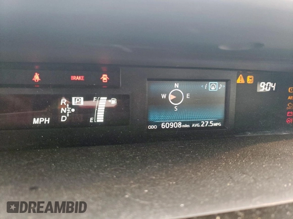 2017 Toyota Prius Two with VIN JTDZN3EU0HJ061215, listed as a Copart auction lot 51420435 with 60,908 mi miles and Salvage Title. Bid and sale history available at DreamBid. Image 9.