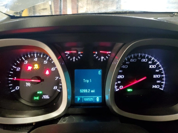 2010 Chevrolet Equinox LTZ with VIN 2CNALFEW5A6272334, listed as a Copart auction lot 45674335 with 106,525 mi miles and Salvage Title. Bid and sale history available at carsss.com. Image 9.