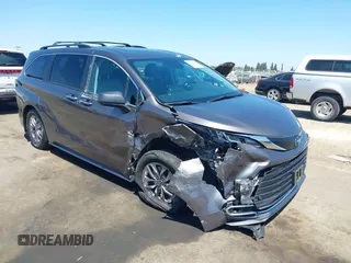 2023 Toyota Sienna XLE with VIN 5TDJRKEC2PS149963, listed as a IAAI auction lot 42558615 with 38,605 mi miles and . Bid and sale history available at DreamBid. Image 1.