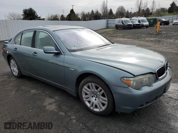2002 BMW 7 Series 745i z VIN WBAGL63472DP56408, wystawiony jako Copart lot #43949925 z przebiegiem 92 755 mil mil oraz Szkoda całkowita • Salvage title. Historia ofert i sprzedaży dostępna na DreamBid. Obrazek 4.