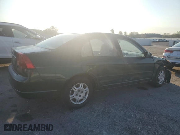 2001 Honda Civic LX with VIN 1HGES16571L073599, listed as a Copart auction lot 73134604 with 190,735 mi miles and Non Repairable. Bid and sale history available at carsss.com. Image 3.