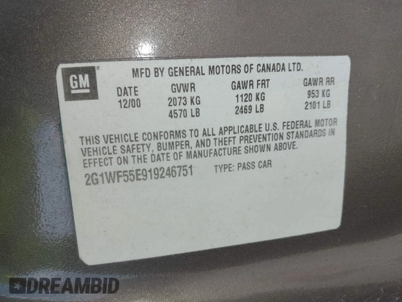 2003 Chevrolet Impala z VIN 2G1WF52E239175562, wystawiony jako IAAI lot #42279518 z przebiegiem 232 127 mil mil oraz . Historia ofert i sprzedaży dostępna na DreamBid. Obrazek 9.