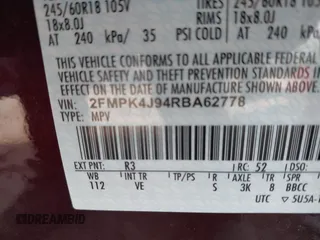 2024 Ford Edge SEL with VIN 2FMPK4J94RBA62778, listed as a IAAI auction lot 40624176 with 4,346 mi miles. Bid and sale history available at carsss.com. Image 9.