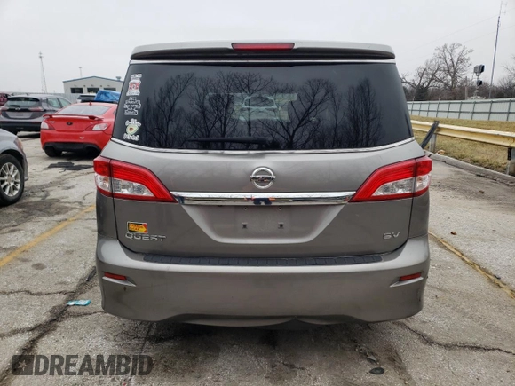 2012 Nissan Quest LE z VIN JN8AE2KP1C9042628, wystawiony jako Copart lot #43544105 z przebiegiem 169 701 mil mil oraz Czysty tytuł • Clean title. Historia ofert i sprzedaży dostępna na DreamBid. Obrazek 6.