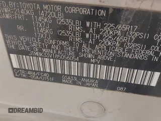 2008 Toyota RAV4 with VIN JTMBK33V185056054, listed as a IAAI auction lot 41702082 with 256,189 mi miles. Bid and sale history available at carsss.com. Image 9.