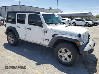 2022 Jeep Wrangler Unlimited Sport S with VIN 1C4HJXDG0NW142272, listed as a Copart auction lot 58198205 with 63,310 mi miles and Salvage title. Bid and sale history available at DreamBid. Image 4.