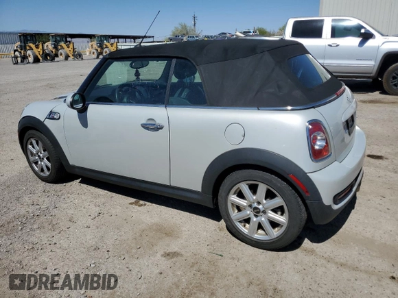 2011 MINI Convertible S with VIN WMWZP3C55BTX84489, listed as a Copart auction lot 57680375 with 86,313 mi miles and Clean title. Bid and sale history available at DreamBid. Image 2.