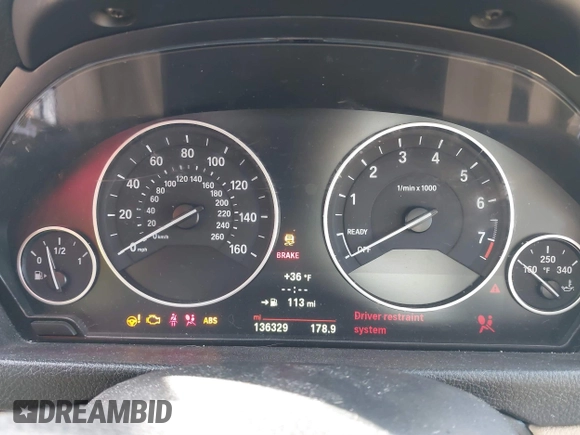 2014 BMW 3 Series 335i xDrive with VIN WBA3B9C52EJ466045, listed as a IAAI auction lot 41281384 with 136,329 mi miles. Bid and sale history available at carsss.com. Image 7.